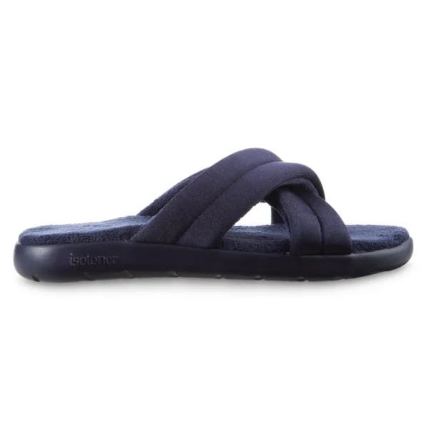 Navy Blue Open Toe Slippers