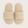 Beige Plush Slippers